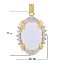 Load image into Gallery viewer, 14k Yellow Gold 1/3ctw Diamond &amp; White Opal Oval Pendant