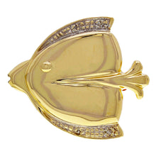 Load image into Gallery viewer, 14k Yellow Gold 0.02ctw Diamond Bright Polish Blowfish Pin