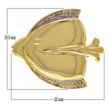 Load image into Gallery viewer, 14k Yellow Gold 0.02ctw Diamond Bright Polish Blowfish Pin