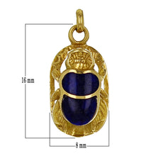 Load image into Gallery viewer, 14k Yellow Gold Lapis Lazuli Inlay Petite Beetle Pendant/Charm