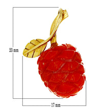 Load image into Gallery viewer, 14k Yellow Gold Detailed Carved Coral Pineapple Leaf Pendant/Charm