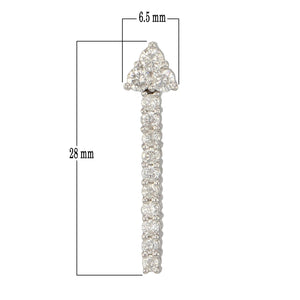 18k White Gold 0.60ctw Diamond Modern Linear Floating Pendant