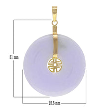 Load image into Gallery viewer, 14k Yellow Gold Lavender Jade Lucky Hololith Pendant