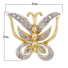 Load image into Gallery viewer, 14k Yellow &amp; White Gold 0.08ctw Diamond Lucky Butterfly Pendant