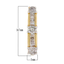 Load image into Gallery viewer, 14k Yellow Gold 0.19ctw Brilliant &amp; Baguette Cut Diamond Linear Pendant