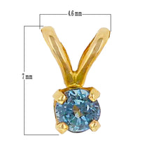 Load image into Gallery viewer, 14k Yellow Gold 1/4ctw London Blue Topaz Solitaire Petite Double Bail Pendant