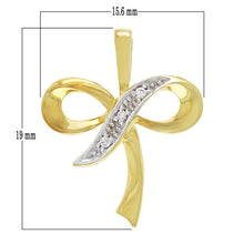 Load image into Gallery viewer, 18k Yellow Gold 0.03ctw Diamond Ribbon Bow Pendant