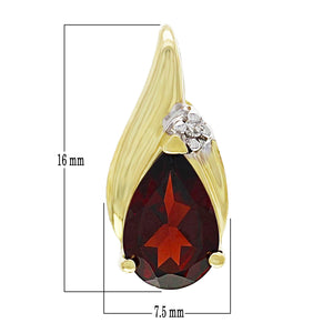 10k Yellow Gold 3.52ctw Red Garnet & Diamond Pear Shaped Pendant