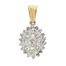 Load image into Gallery viewer, 10k Yellow &amp; White Gold 0.40ctw Diamond Cluster Pendant