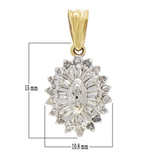 Load image into Gallery viewer, 10k Yellow &amp; White Gold 0.40ctw Diamond Cluster Pendant