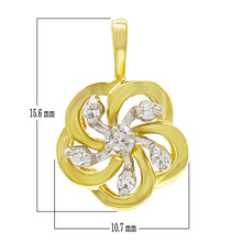 Load image into Gallery viewer, 10k Yellow Gold 0.10ctw Diamond Encrusted Floral Swirl Pendant