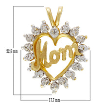 Load image into Gallery viewer, 14k Yellow Gold 0.01ctw Diamond Accent MOM Design Heart Pendant