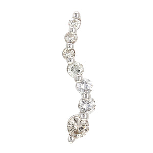 14k White Gold 0.40ctw Diamond Wavy Linear Invisible Pendant