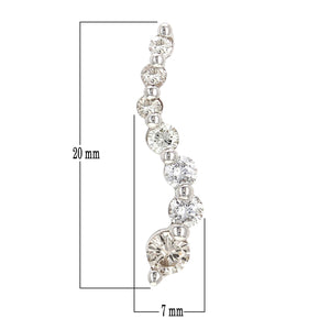 14k White Gold 0.40ctw Diamond Wavy Linear Invisible Pendant