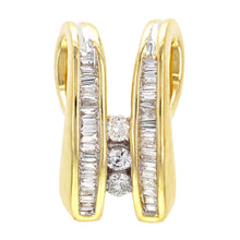 Load image into Gallery viewer, 14k Yellow Gold 1/2ctw Diamond Double Channel Slide Pendant