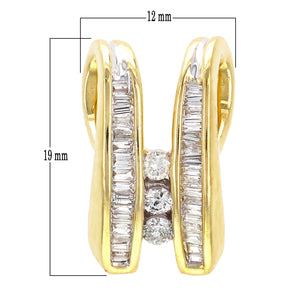 14k Yellow Gold 1/2ctw Diamond Double Channel Slide Pendant