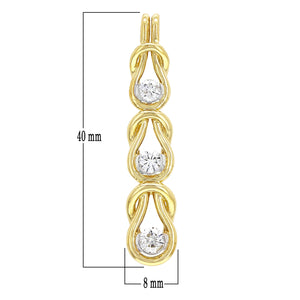 14k Yellow Gold 0.65ctw Diamond Anniversary Past, Present, Future Pendant