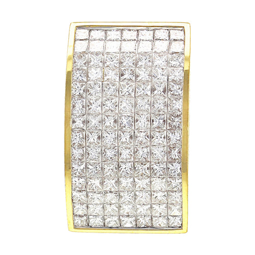 18k Yellow Gold 2.40ctw Princess Cut Diamond Slide Pendant