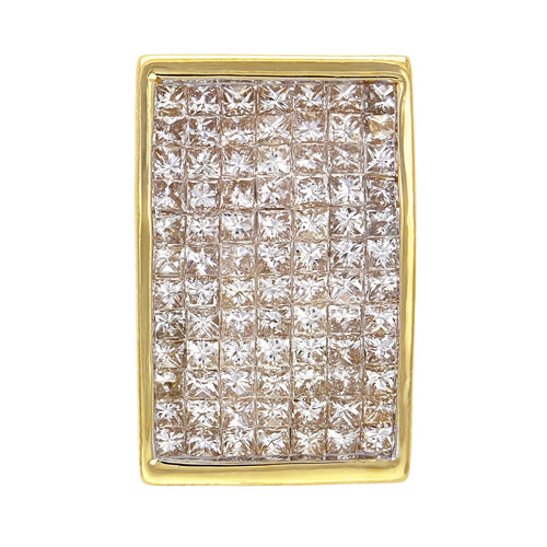 14k Yellow Gold 1.68ctw Princess Cut Diamond Channel Slide Pendant
