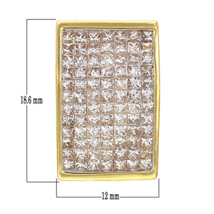 14k Yellow Gold 1.68ctw Princess Cut Diamond Channel Slide Pendant