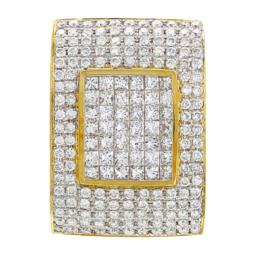 18k Yellow Gold 2.30ctw Mixed Diamond Channel Slide Pendant