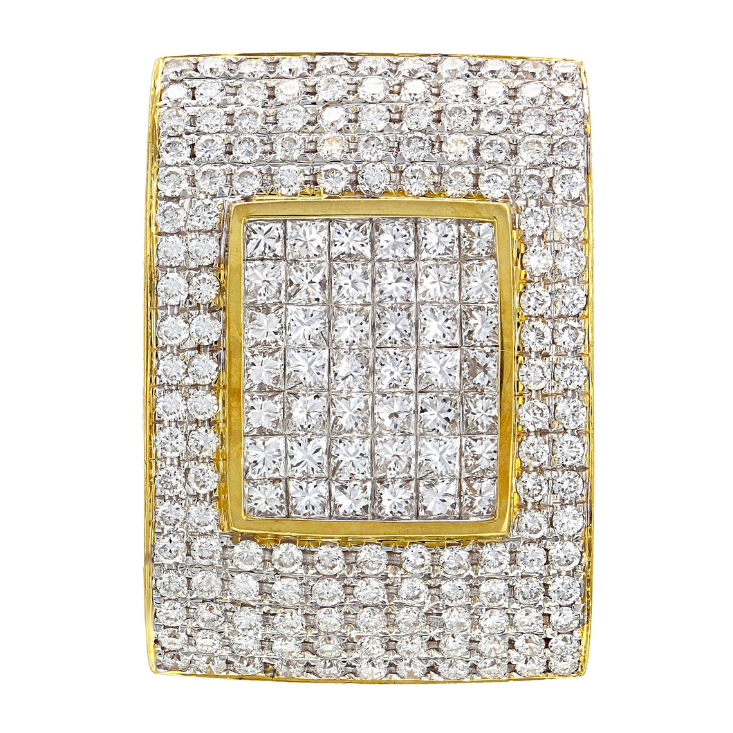 18k Yellow Gold 2.30ctw Mixed Diamond Channel Slide Pendant