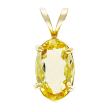 Load image into Gallery viewer, 18k Yellow Gold 3ctw Golden Beryl Oval Solitaire Double Bail Pendant