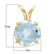 Load image into Gallery viewer, 14k Yellow Gold 2.40ctw Blue Topaz Round Solitaire Double Bail Pendant