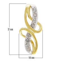 Load image into Gallery viewer, 10k Yellow Gold 0.15ctw Brilliant Cut Diamond Ribbon Floating Pendant