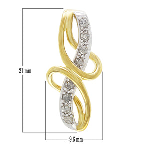 10k Yellow Gold 0.15ctw Brilliant Cut Diamond Ribbon Floating Pendant