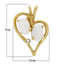 Load image into Gallery viewer, 14k Yellow Gold Double White Opal &amp; Diamond Accent Heart Pendant