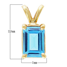 Load image into Gallery viewer, 14k Yellow Gold 0.86ctw Blue Topaz Solitaire Double Bail Pendant