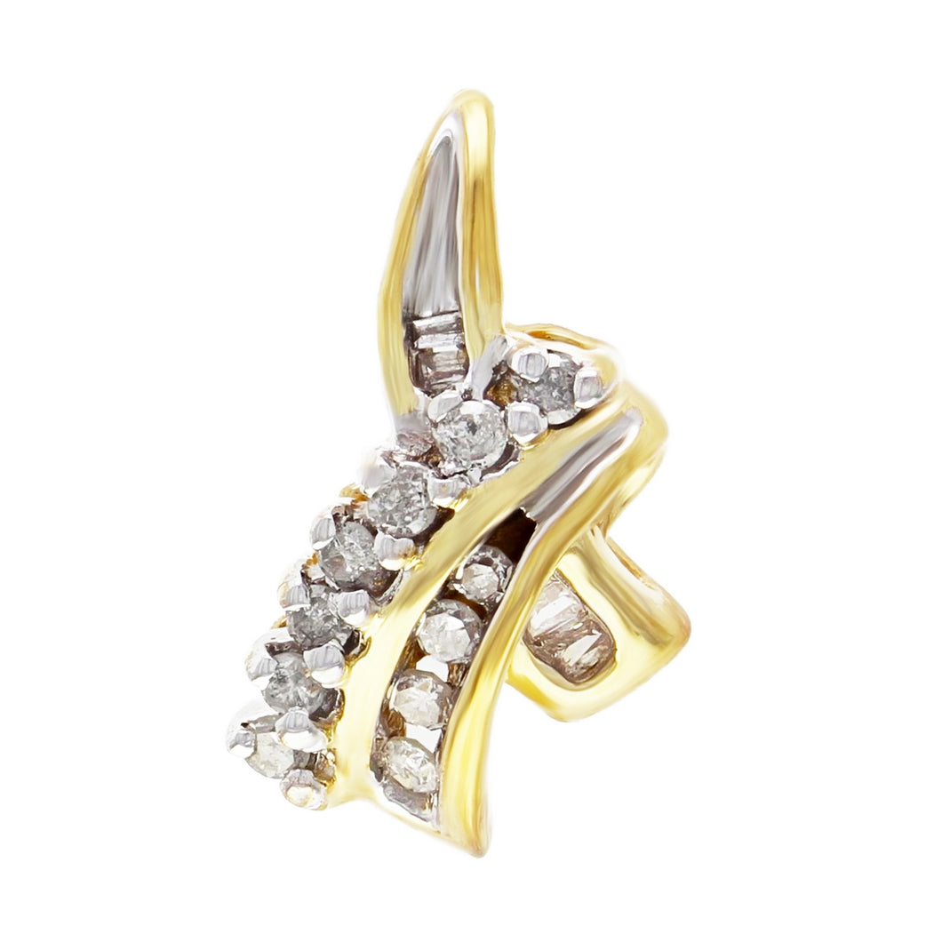 10k Yellow Gold 1/4ctw Diamond Floating Pendant
