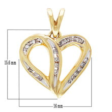 Load image into Gallery viewer, 10k Yellow Gold 0.12ctw Diamond Open Heart Double Bail Pendant