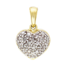 Load image into Gallery viewer, 10k Yellow Gold 0.20ctw Diamond Pave Petite Heart Pendant