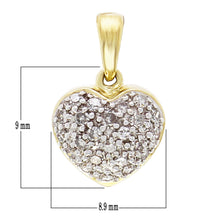 Load image into Gallery viewer, 10k Yellow Gold 0.20ctw Diamond Pave Petite Heart Pendant