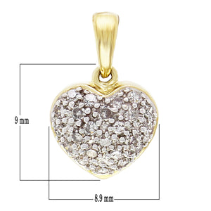 10k Yellow Gold 0.20ctw Diamond Pave Petite Heart Pendant