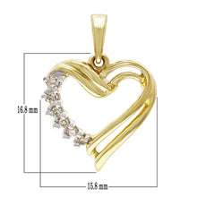Load image into Gallery viewer, 10k Yellow Gold 0.08ctw Diamond Ribbon Heart Pendant