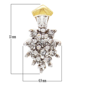 10k Yellow Gold 0.10ctw Diamond Cluster Burst Petite Floating Pendant