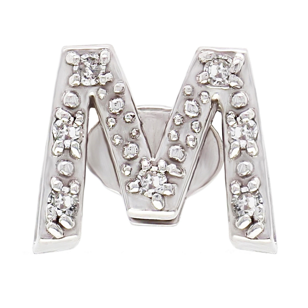 10k White Gold 0.06ctw Diamond Pave Personalized 
