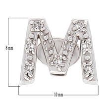 Load image into Gallery viewer, 10k White Gold 0.06ctw Diamond Pave Personalized &quot;M&quot; Initial Slide Pendant