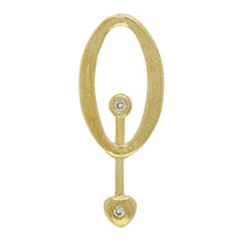 Load image into Gallery viewer, 14k Yellow Gold  Sparkling White Crystal Lucky Swing Pendulum Pendant