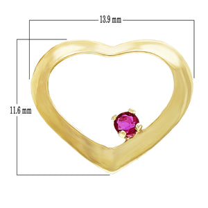 14k Yellow Gold 0.05ctw Ruby Accent Open Charm Pendant
