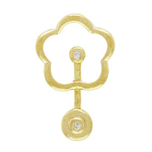 Load image into Gallery viewer, 14k Yellow Gold Sparkling Crystal Lucky Swing Pendulum Pendant