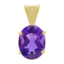Load image into Gallery viewer, 14k Yellow Gold 1.89ctw Oval Cut Vibrant Amethyst Solitaire Pendant