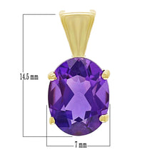 Load image into Gallery viewer, 14k Yellow Gold 1.89ctw Oval Cut Vibrant Amethyst Solitaire Pendant