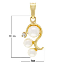 Load image into Gallery viewer, 14k Yellow Gold White Freshwater Pearl &amp; 0.02ctw Diamond Swirl Pendant