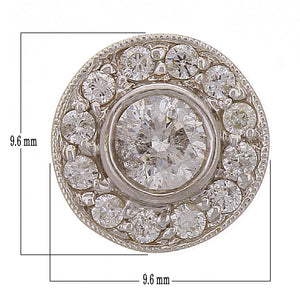 14k White Gold 1/2ctw Brilliant Cut Diamond Halo Circle Floating Pendant