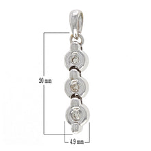 Load image into Gallery viewer, 18k White Gold 0.07ctw Diamond Past, Present &amp; Future Anniversary Drop Pendant
