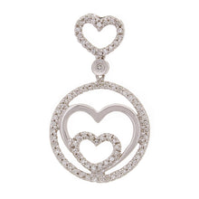 Load image into Gallery viewer, 14k White Gold 0.32ctw Diamond Triple Heart Drop Pendant